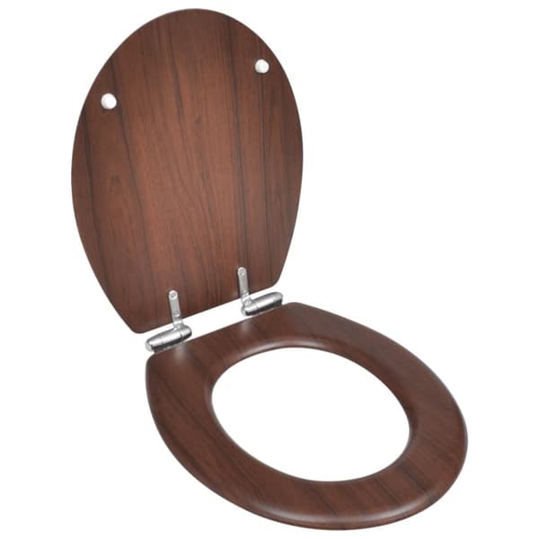 Toalettsits med mjuk stängning MDF trä brun