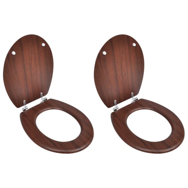 Toalettsitsar med lock 2 st MDF brun