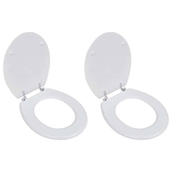 Toalettsitsar med lock 2 st MDF vit