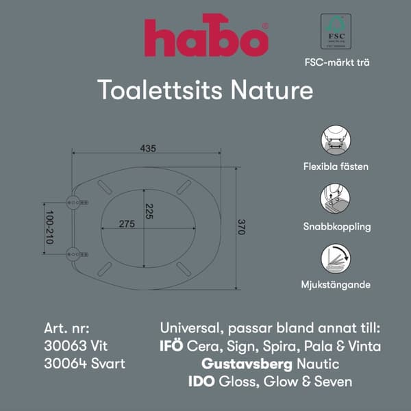 Habo Nature Universal Toalettsete Soft-close