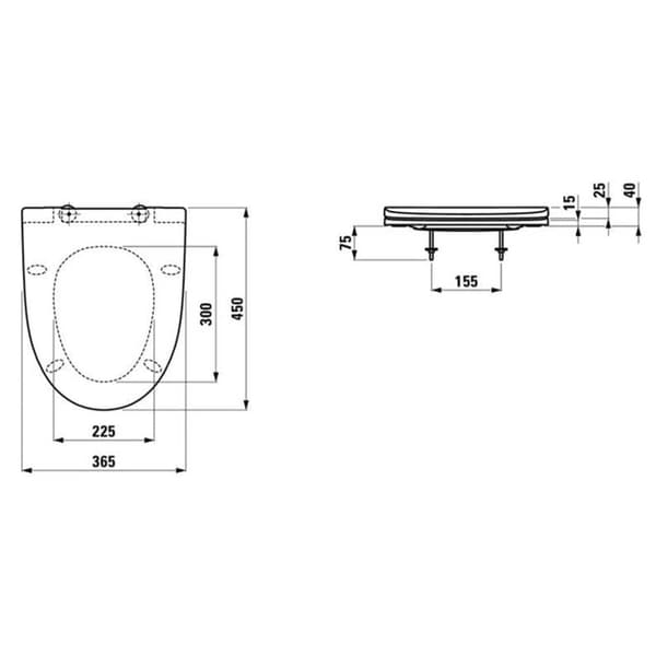 Laufen Kompas/Pro N 891151 Toalettsete hardplast Med Soft-Close / Quick Release