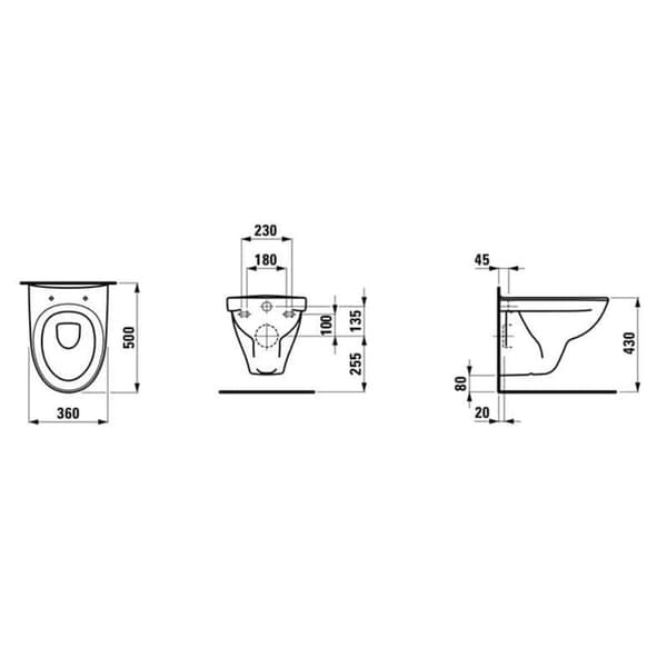 Laufen Pro N 820958 Veggskål uten toalettsete