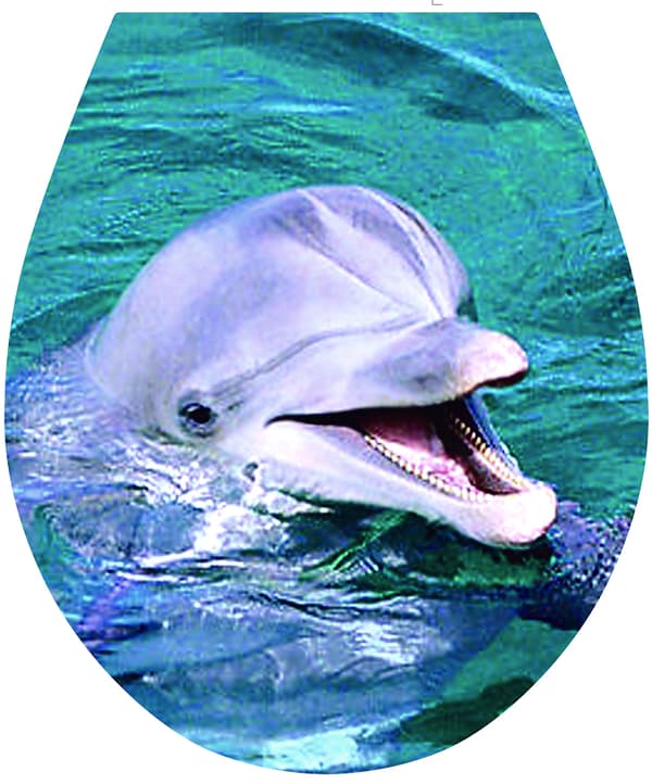 Toiletsæde-klistermærke "delfin" måler 32x38cm