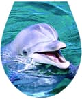 Miniatyrbillede 1 af 2: Toiletsæde-klistermærke "delfin" måler 32x38cm