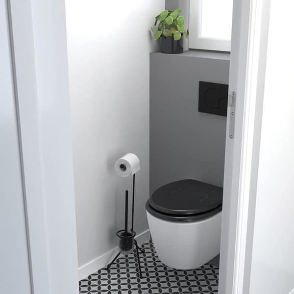 Toiletsæde - Gelco - North Black - FSC MDF - Soft close - Børstede grafitmetalhængsler