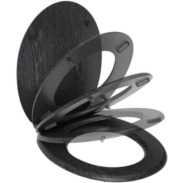 Toiletsæde - Gelco - North Black - FSC MDF - Soft close - Børstede grafitmetalhængsler
