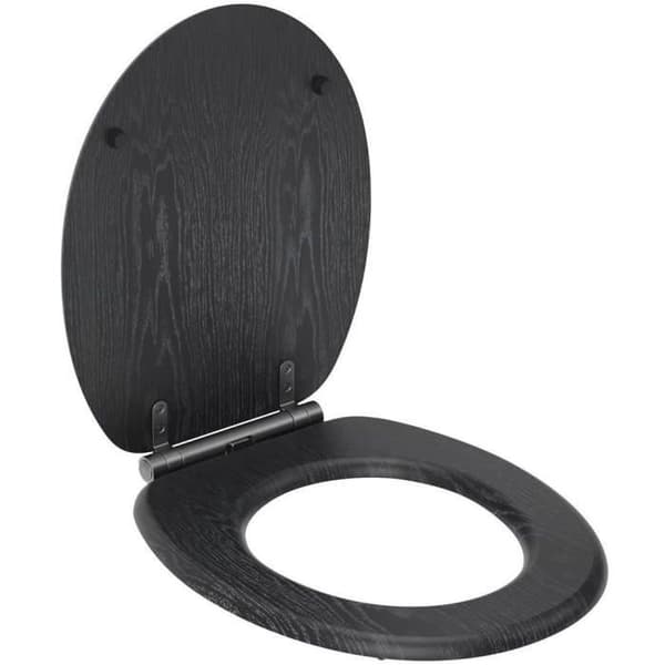 Toiletsæde - Gelco - North Black - FSC MDF - Soft close - Børstede grafitmetalhængsler