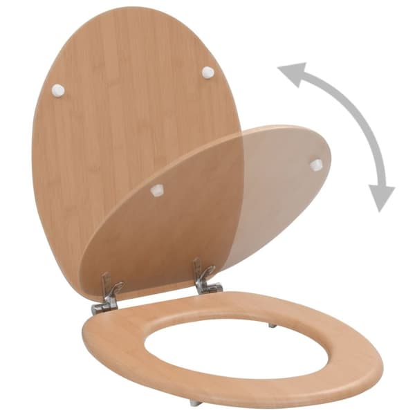 Toalettsits med lock MDF bambudesign
