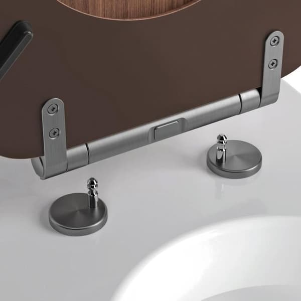 Toiletsæde - GELCO - Valnød - FSC MDF - Soft close - Børstede grafitmetalhængsler