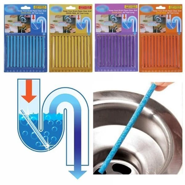 12st Sani Sticks håller avlopp och rör rena och illaluktande Rörrengöring Enzymatisk behandling