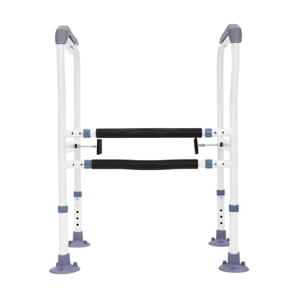 Toalettsäkerhetsräcke, Robust konstruktion, Justerbar höjd,svart, 70 cm