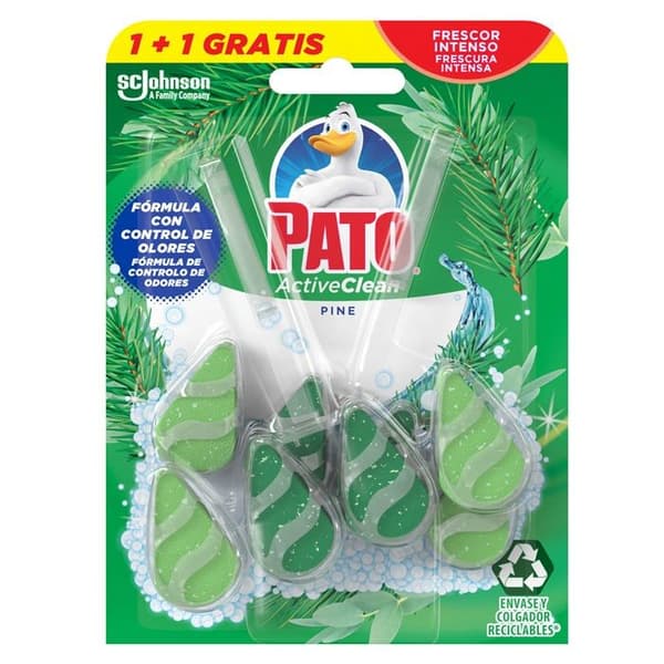 Pato - J306771 - Active Clean Set med 8 x 2 toaletthängande krokar Parfym och desinfektionsmedel Parfym Pine