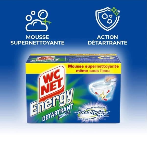 WC NET 6 påsar Energy Total Hygiene System Avkalkningspulver - 60 g