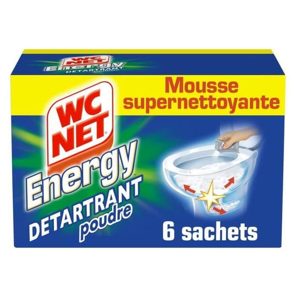 WC NET 6 påsar Energy Total Hygiene System Avkalkningspulver - 60 g