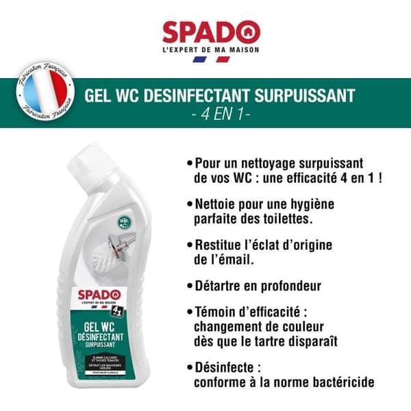 Gel WC desinfektionsmedel 4 i 1 superkraftig - 750 mL