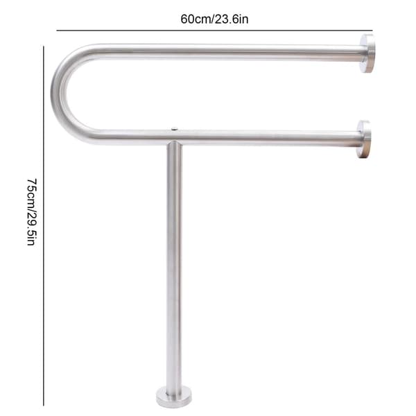Toilet Sikkerhedsrail, Holdbart 304 Rustfrit Stål, Belastningsevne 75kg,Nikkel