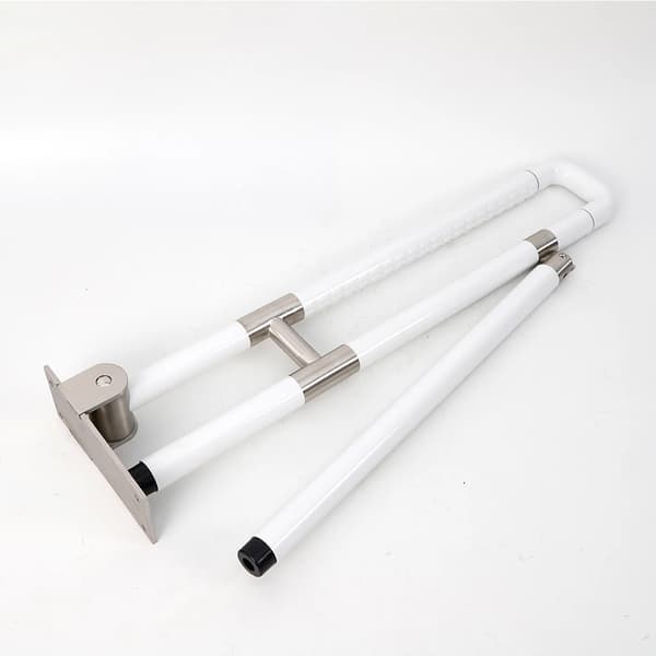 Flip-Up Badeværelses Greb, 500lb Kapacitet, Justerbar Højde,60cm, HVID