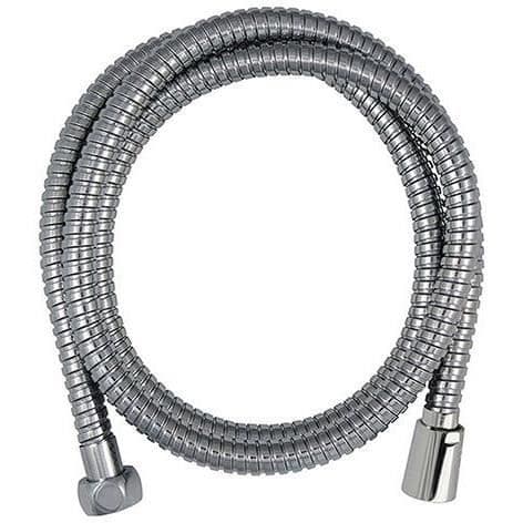 Duschslang - ROUSSEAU - Vridsäkra metallmuttrar - Flödesreducerare - Längd 1,50 m - Dubbelhäftad förkromad rostfri stål
