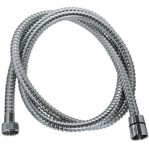 Duschslang - ROUSSEAU - Metallmuttrar - Säkerhetsklämmor - Längd 1,50m - Enkelgrepp i förkromat rostfritt stål