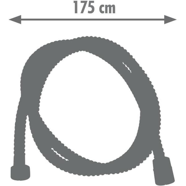 Duschslang - ROUSSEAU - Vridsäker metallmutter - Säkerhetsklämmor - Längd 1,75 m - Enkelgrepp i förkromat rostfritt stål