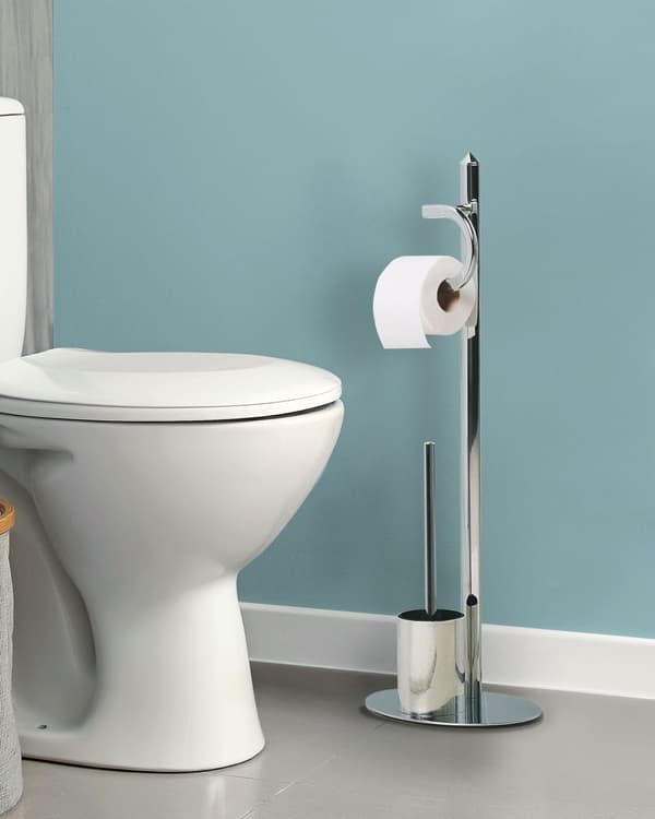 WC-paperi- ja harjateline hopea 28 x 78 x 20 cm teräs kromattu kiiltävä