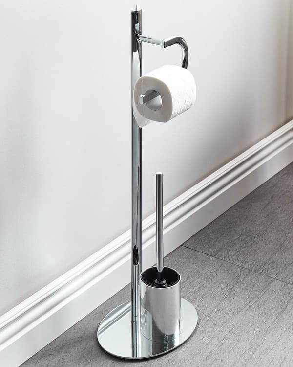 WC-paperi- ja harjateline hopea 28 x 78 x 20 cm teräs kromattu kiiltävä