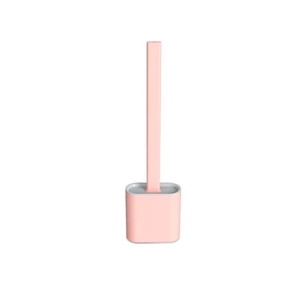 TOALETSBORSTE, rosa--Toalettrengöringsborste i silikon, mjuk flexibel rengöringsborste, ingen död fläck, toalettrengöring