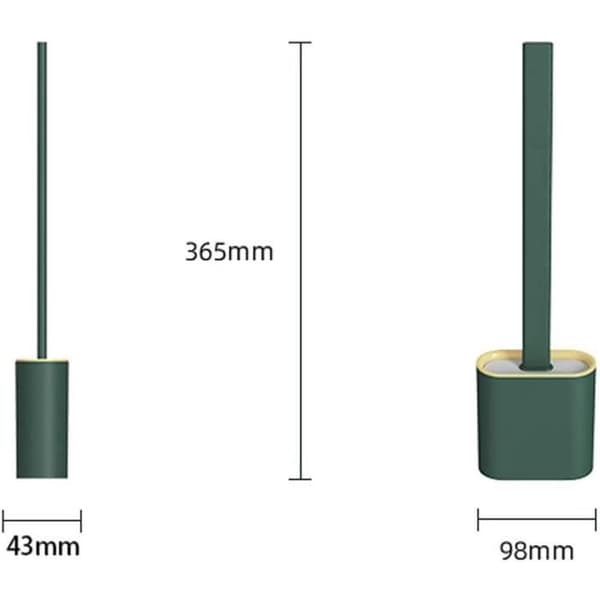 Borste och hållare Revolutionerande SilIcone Flex toalettborste med hållare, djuprengöring Väggmonterad badrum toalettrengöring