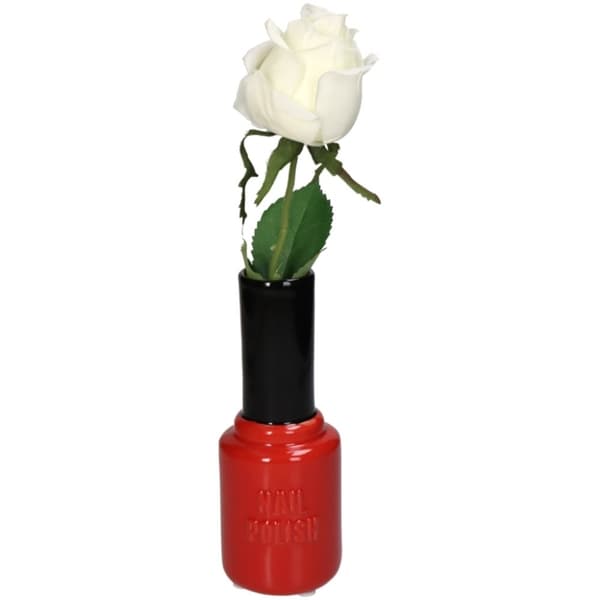 Nagellack Vas 7x7x18,5 cm Röd/Svart