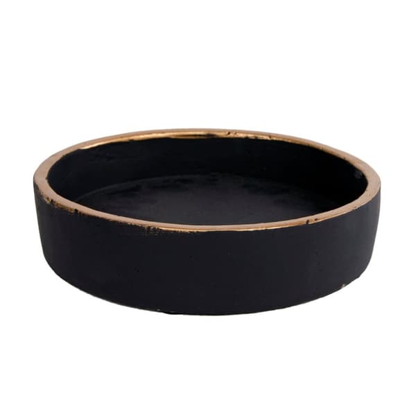 Underplade Max S Sort/guld Fajance 16x16x3,6cm