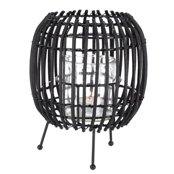 Lanterne Rattan 20 cm Beige/Sort Assorteret