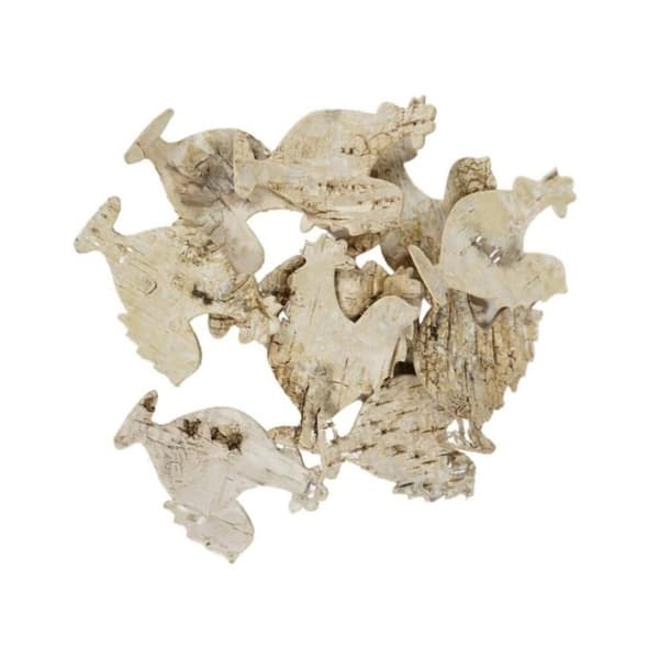 Kyllingefigurer af naturlig bark 8 cm 24 stk