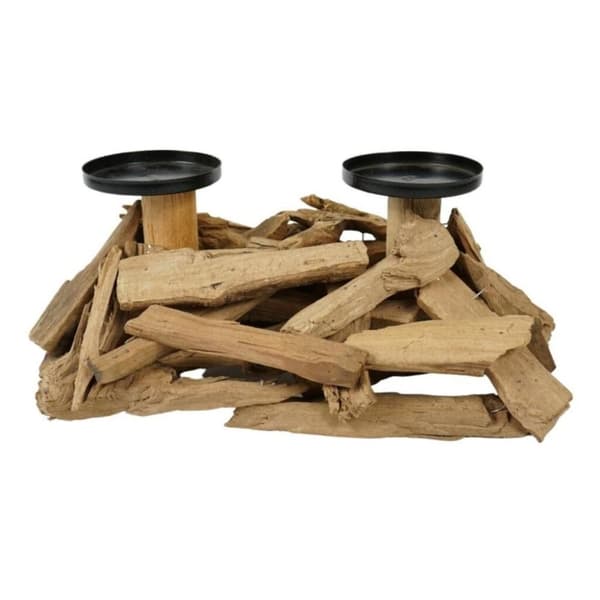 Lysestage Drivtømmer Natur 32 Cm