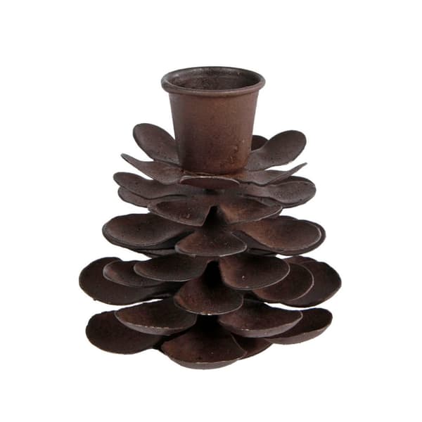 Ljusstake Pinecone S Mörk Rost Metall 6x6x8cm