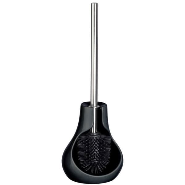 WENKO Drop Neo silikon toalettborste, svart toalettborste, keramik, 14x40x13,5 cm, svart