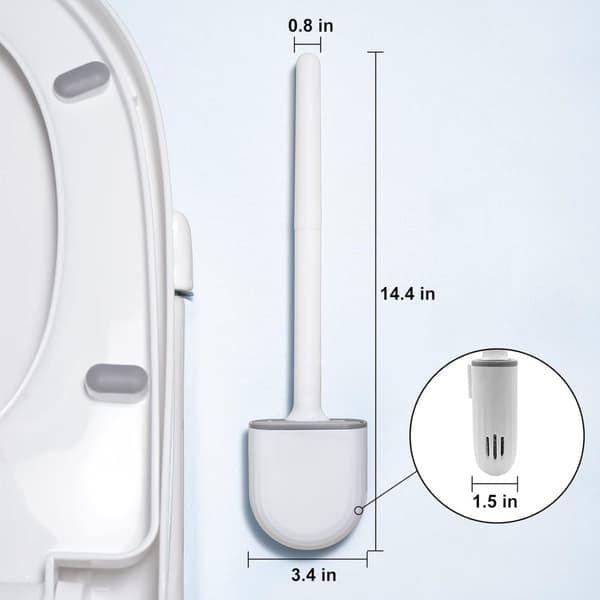 Toiletbørste med Holder TPU - WC Børstesæt Hvid