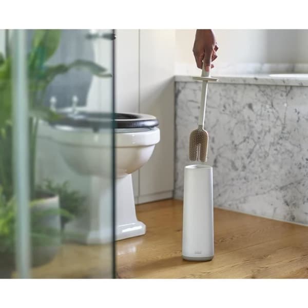 Joseph Joseph Flex 360 - Toilettborste och förvaringsställ med utbytbar droppfri borsthuvud, anti-bock.