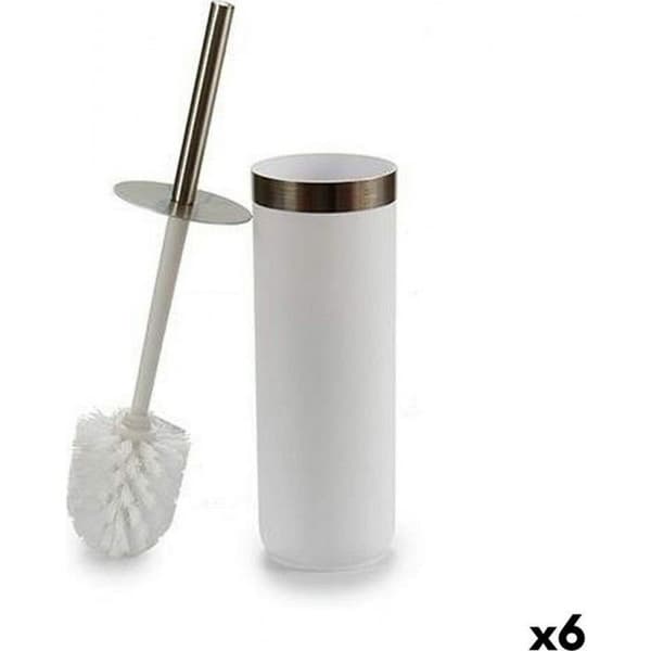 Vitt toalettborste vit silverplast 9,5 X 38,5 X 9,5 cm (6 enheter)