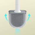 Pikkukuva 7 / 10: Silikoninen WC-harja kylpyhuoneeseen, seinälle kiinnitettävä, valkoinen