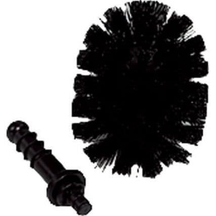 WENKO Ersättningssvart toalettborsthuvud för toalettborsthållare, med adapter, polypropen, Ø 7,5 cm, svart