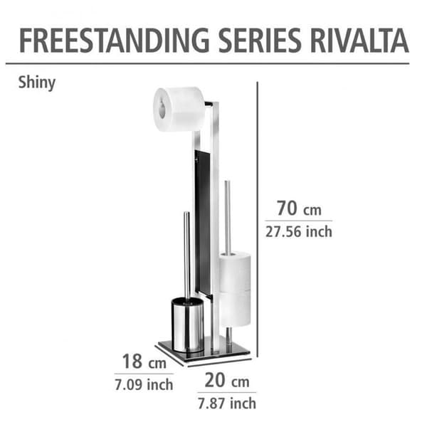 Kombinerad toalettpappershållare och toalettborste - Rivalta - Inox