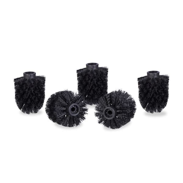 Relaxdays Ersättningshuvud för toalettborste, 5-pack, inre diameter 9,5 mm, diameter 7 cm, svart