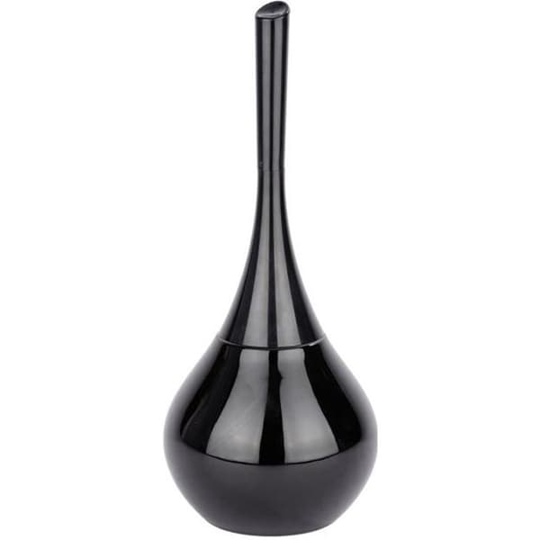 WENKO WC-borste Flakon, WC-borstställ i keramik med svart WC-borste, keramik - plast, ø17,0x41,5 cm, svart