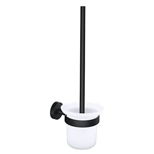 Tesa Moon Black Toalettset Hållare Och Toalettborste, Matt Svart, Sat Glas