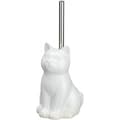 Miniatyrbild 1 av 3: WENKO Original Cat Toalettborste, Svart Silikon Toalettborste, Keramik, 14x22x17 cm, Vit