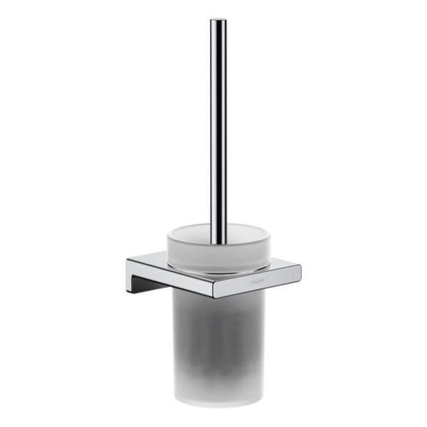Hansgrohe AddStoris Väggmonterad toalettborsthållare i matt glas, krom (41752000)