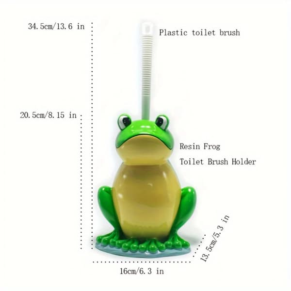 Frog Toiletborste Set, Fint Design, Lätt att Montera,Gulbukig groda