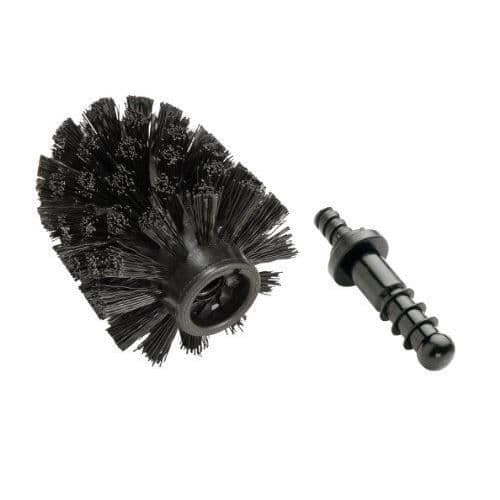 WENKO svart utbytestoalettborsthuvud för toalettborsthållare, med adapter, polypropen, Ø 6,5 cm, svart