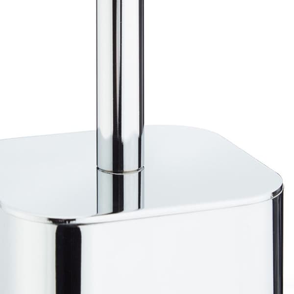 Relaxdays toalettborsthållare Väggmonterad Silver Reflex HxBxD: 38,5 x 8 x 8 cm, Silver/Svart