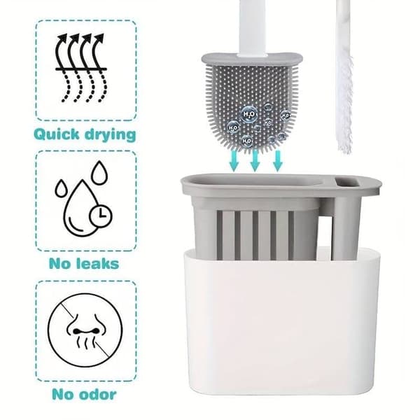 OBOSOE silikone toiletbørste med vægbeslag og holder – 2 Brosses de Toilette et 1 Support